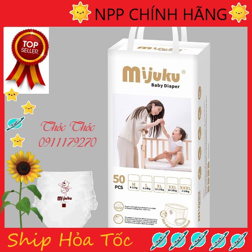 BỈM QUẦN MIJUKU M/L/XL/XXL/3XL 50 MIẾNG NB