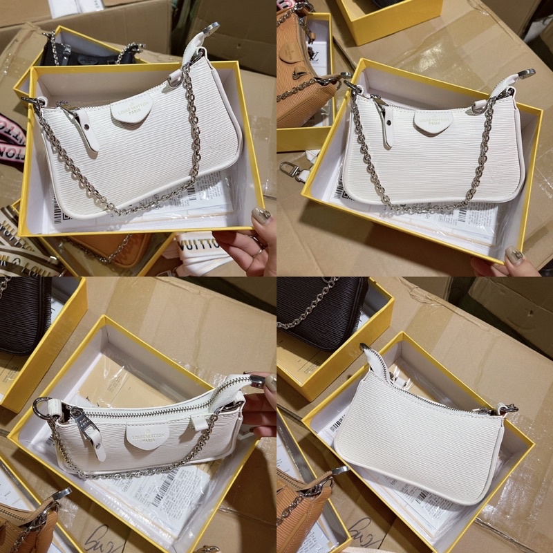 Túi eo vì vân da sần size 22 kèm dây xích + dây vải bản to full hộp