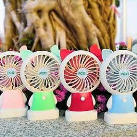 Quạt Tích Điện Mini Có Đèn Cầm Tay Cho Bé-phukienpt91