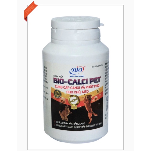 Viên Bio-Calci Pet - cung cấp Canxi và Phốt pho cho chó mèo (1viên)