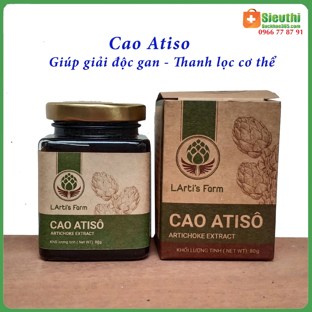 Cao Atiso Hữu Cơ Đà Lạt hũ 80g nguyên chất thanh nhiệt mát gan Siêu Thị Sức Khoẻ 365