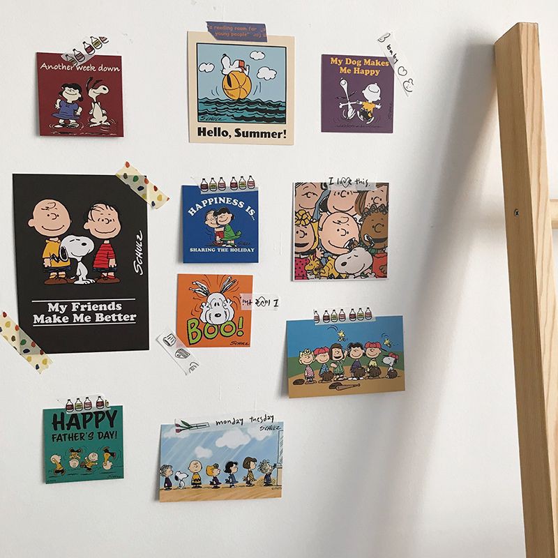 Bộ sticker "Snoopy và những người bạn" dùng để trang trí góc học tập, làm việc