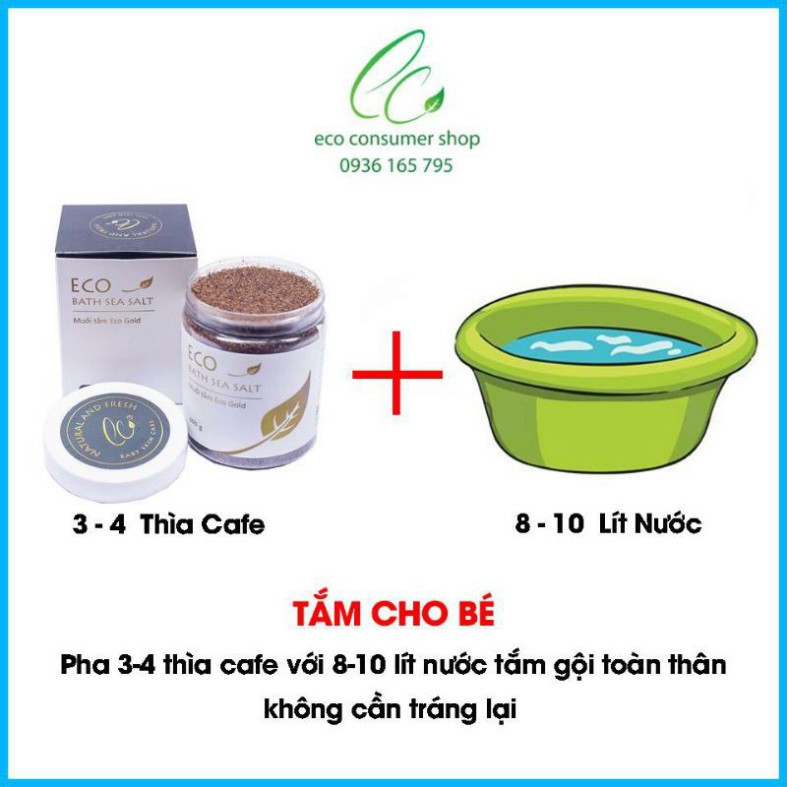 [Combo 3] Muối tắm bé Sinh Dược Eco Gold 400g dùng cho bé từ sơ sinh giảm nhanh rôm sảy mẩn ngứa hỗ trợ chàm sữa hăm tã