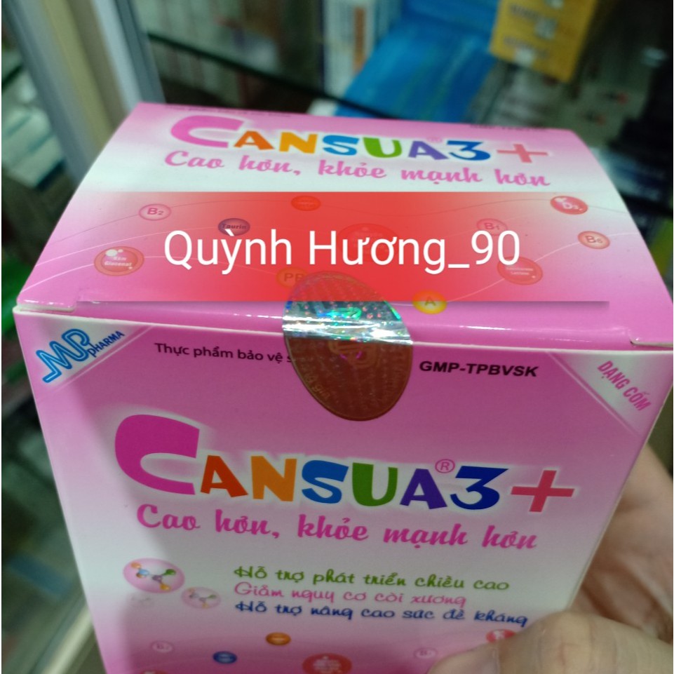 Cốm CANSUA3+ giúp tăng cường chiều cao vượt trội ( CANSUA 3+ hộp 14 gói )