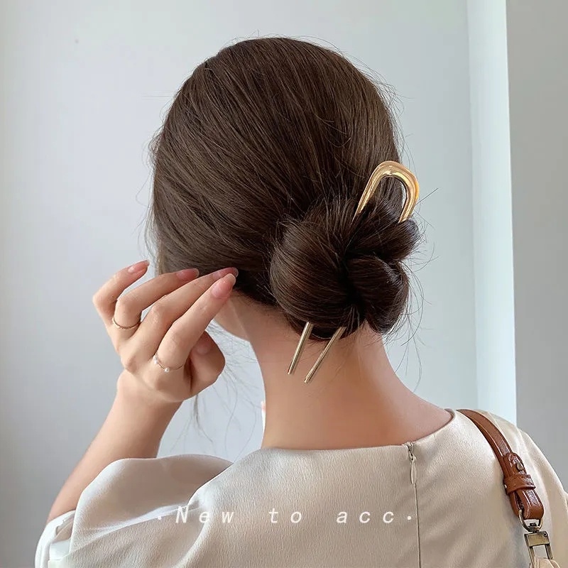 Kẹp Tóc Hợp Kim Hình Chữ U Phong Cách Cổ Điển Thời Trang 2 Prong Chignon Dành Cho Bạn Nữ