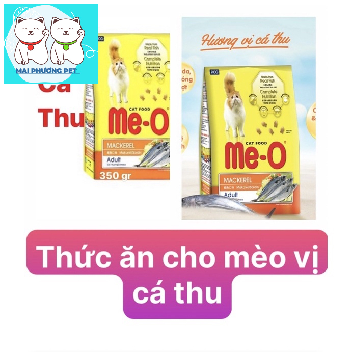 ￼Thức Ăn cho mèo Me-O Adult 350g Vị Hải sản Cá Ngừ Cá thu Hạt cho mèo trưởng thành