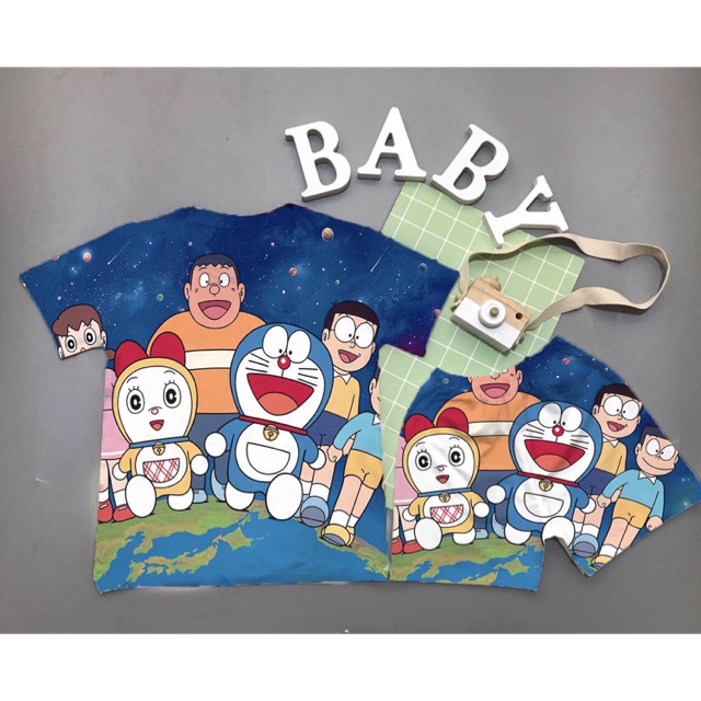 Đồ bộ in 3D hình doraemon thun lạnh thái 10-60kg