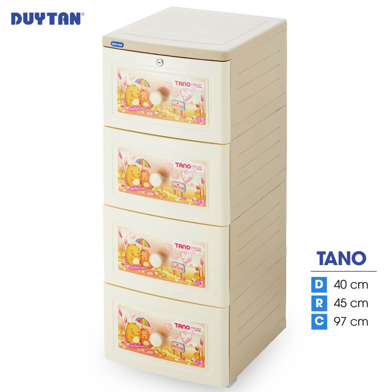 Tủ nhựa Duy Tân Tano 4 ngăn - Nhiều hoa văn