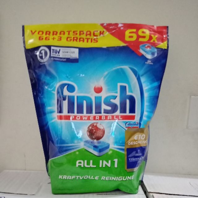 Viên rửa chén ly Finish Allin1 viên rửa chén bát cao cấp vượt trội