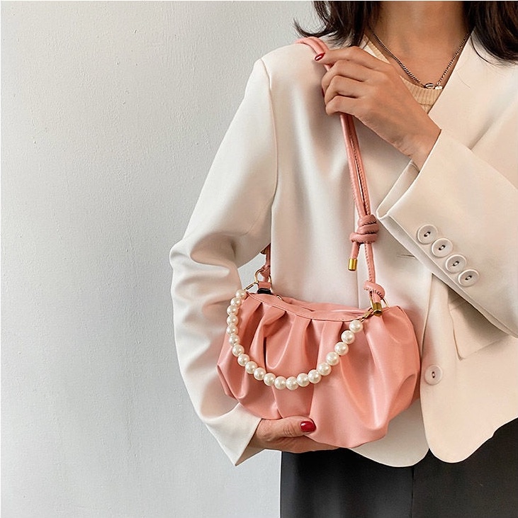 Túi xách đeo vai đính ngọc trai cỡ nhỏ thời trang sang trọng