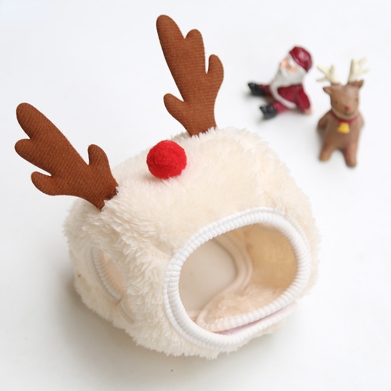 Khăn Choàng Cổ Và Nón Bằng Cotton Họa Tiết Giáng Sinh Dễ Thương Dành Cho Cún Cưng
