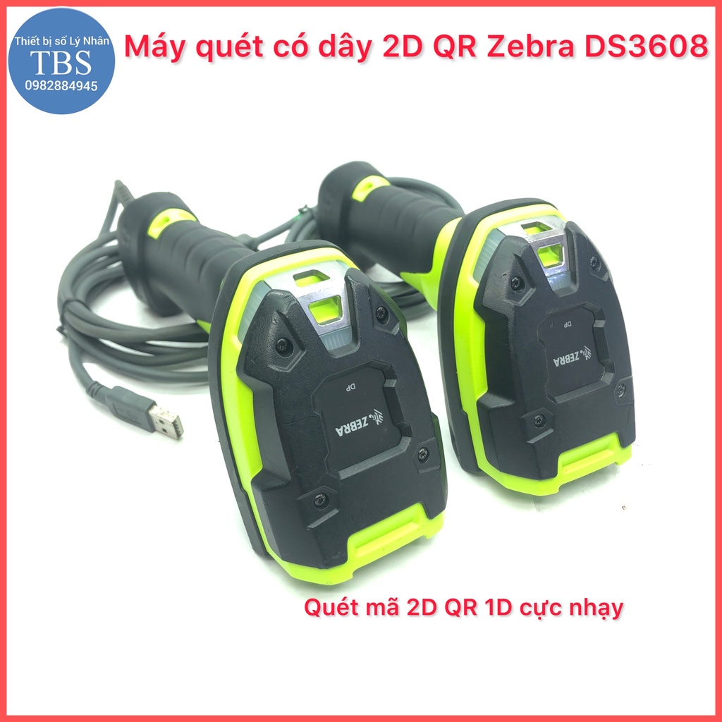 [Mã 155ELSALE giảm 7% đơn 300K] Máy quét có dây 2D Zebra DS3608 quét mã 2D QR 1D cực nhạy