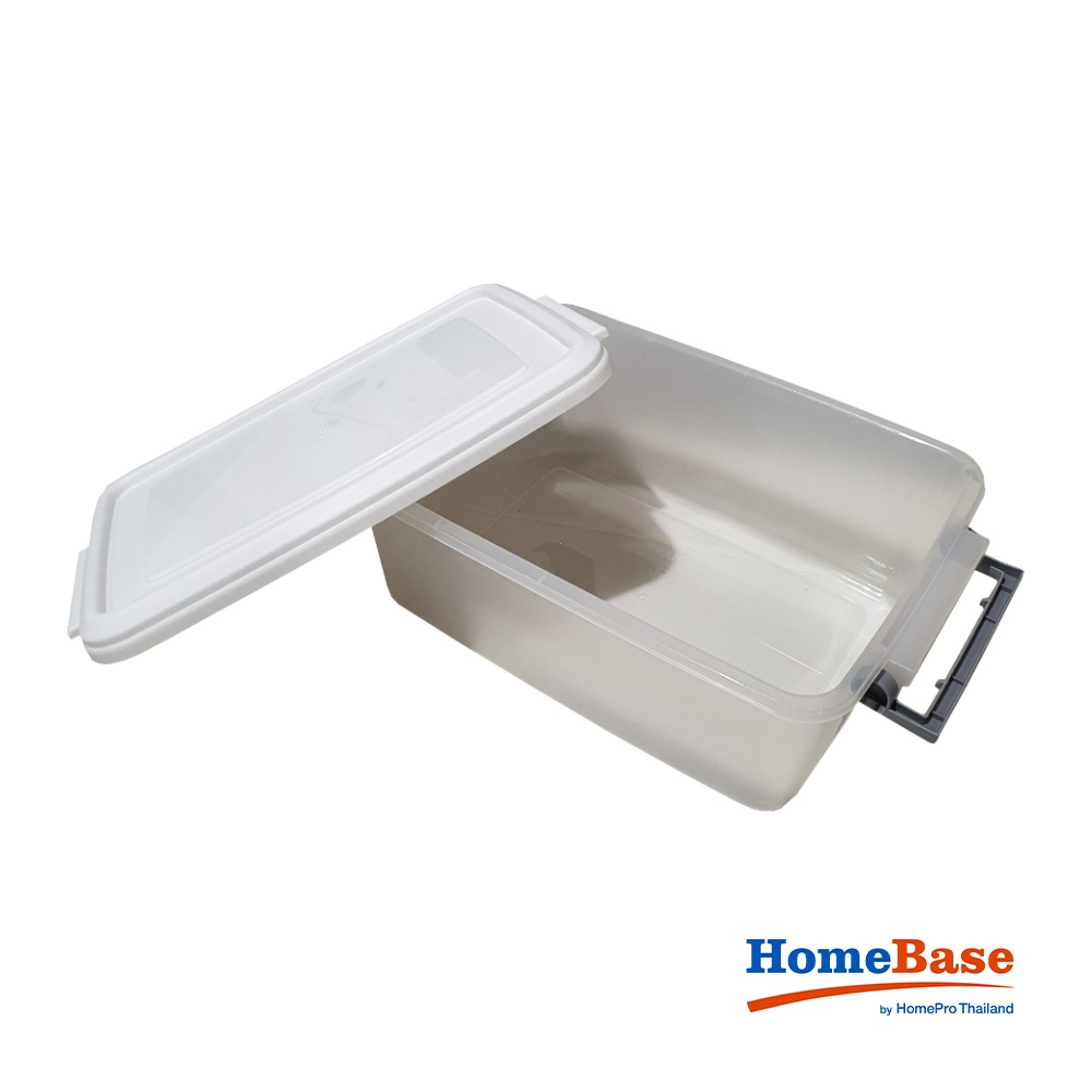 HomeBase STACKO thùng đựng đồ 50L bằng nhựa có nắp AZ Thái Lan W66.5xD44.8xH24.6 Cm màu trắng