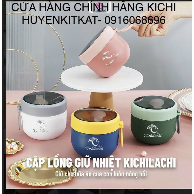Ủ cháo KICHI CHÍNH HÃNG, cặp lồng giữ nhiệt tiện dụng