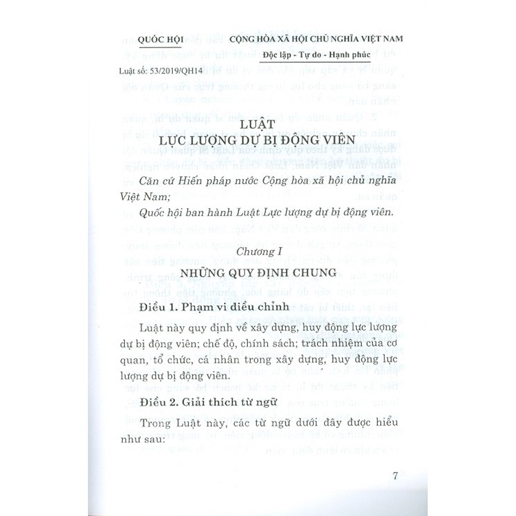 Sách - Luật Lực Lượng Dự Bị Động Viên | BigBuy360 - bigbuy360.vn