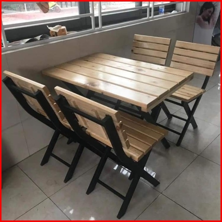 Bộ bàn ghế gỗ xếp quán nhậu, Bộ bàn ghế quán ăn giá rẻ