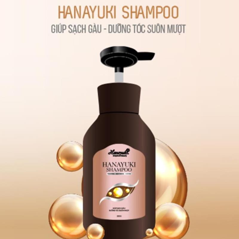 Dầu gội thảo dược bồ kết Hanayuki Shampoo sạch gàu dưỡng tóc suôn mượt 300g - HÀNG CHÍNH HÃNG