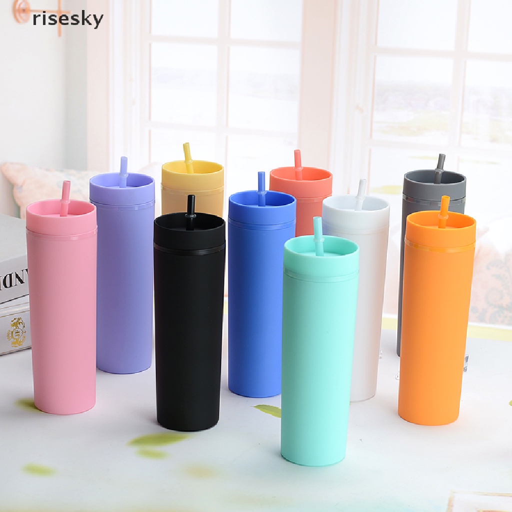 1 Cốc Uống Nước Bằng Nhựa 16oz Có Thể Tái Sử Dụng Kèm Ống Hút ♨Trên đó