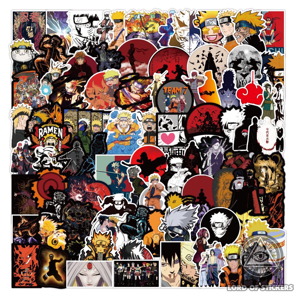 Set 100 Sticker Hình Nhân Vật Truyện Tranh Naruto Sasuke Anime Manga Trang Trí Mũ Bảo Hiểm, Ván Trượt, Laptop, Vali, Sổ