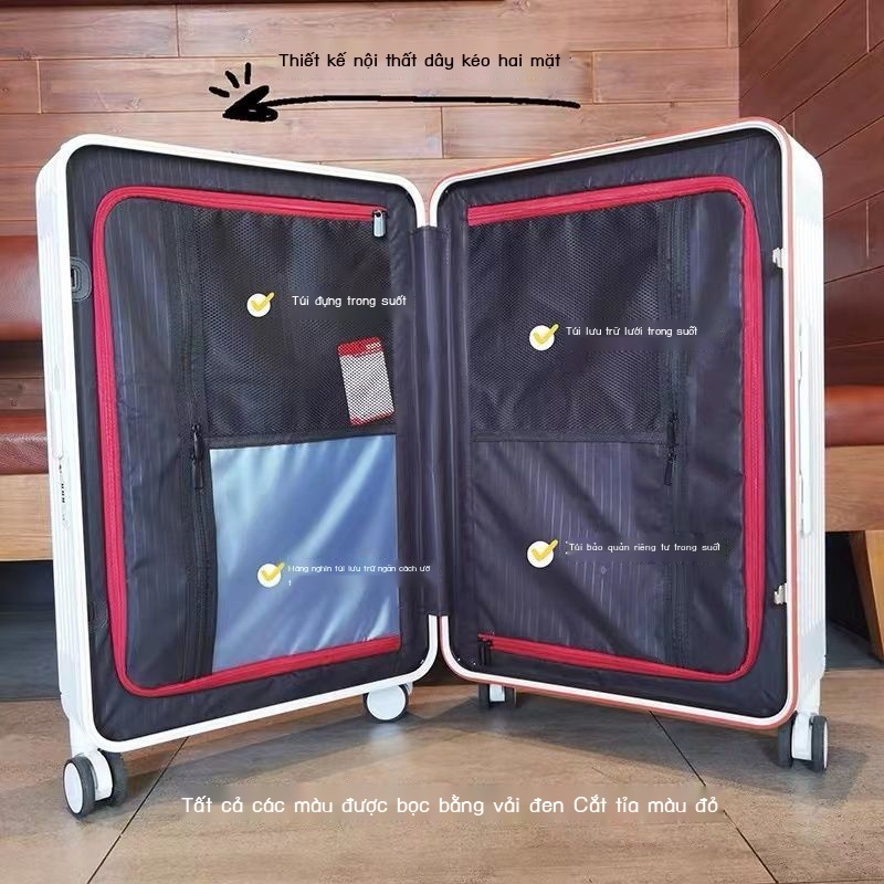 ▧ Khung nhôm rộng hành lý xe đẩy nữ 22 inch xe đẩy vali lên máy bay