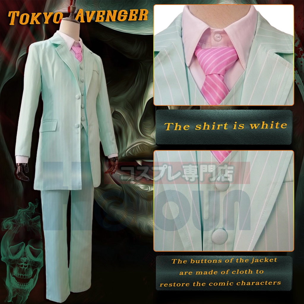 HOLOUN Tokyo Revengers Set 5 Món Đồ Hóa Trang Nhân Vật Bonten Rindo Haitani Trong Tokyo Ghoul Halloween Christmas Party Gift