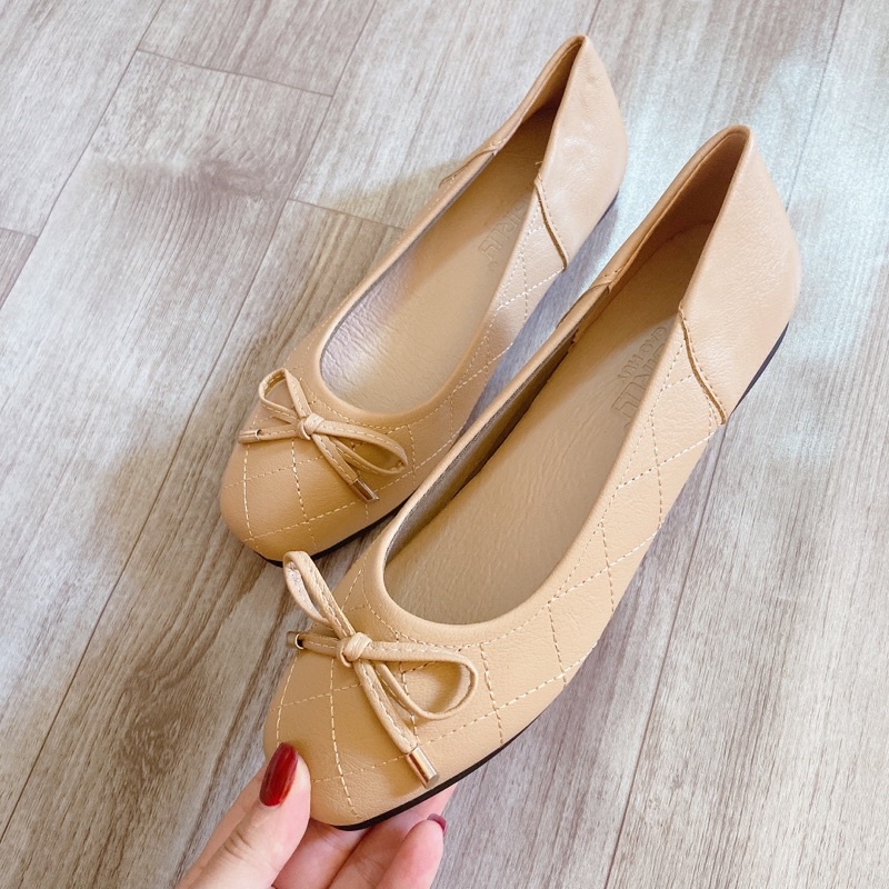 Giày bệt nơ nhỏ siêu mềm/ giày búp bê nữ  cao cấp PUNSHOES phong cách Hàn Quốc.