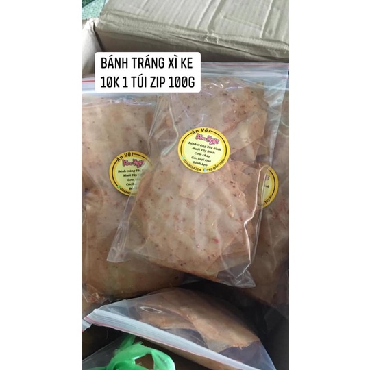 Combo 10 túi zip bánh tráng xì ke (chay mặn đều dùng được)