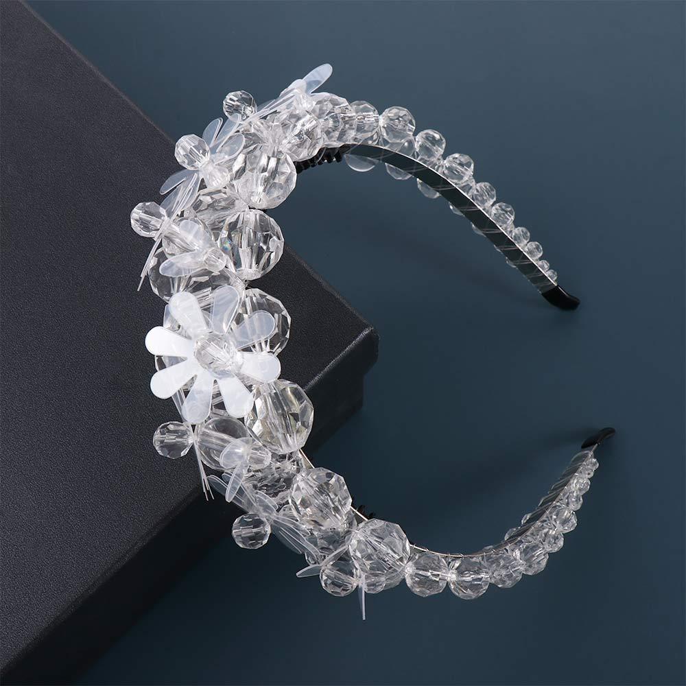 ANEMONE Băng Đô Cài Tóc Đính Hạt Nhựa PVC Hình Bông Hoa Phong Cách Hàn Quốc Dành Cho Nữ