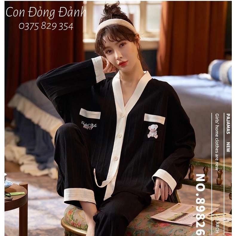Đồ Ngủ dài tay Kimono cổ YUKATA phong cách Nhật Bản 2021 DN013 . HỌA TIẾT (Chất thun cotton mềm) ảnh thật | BigBuy360 - bigbuy360.vn