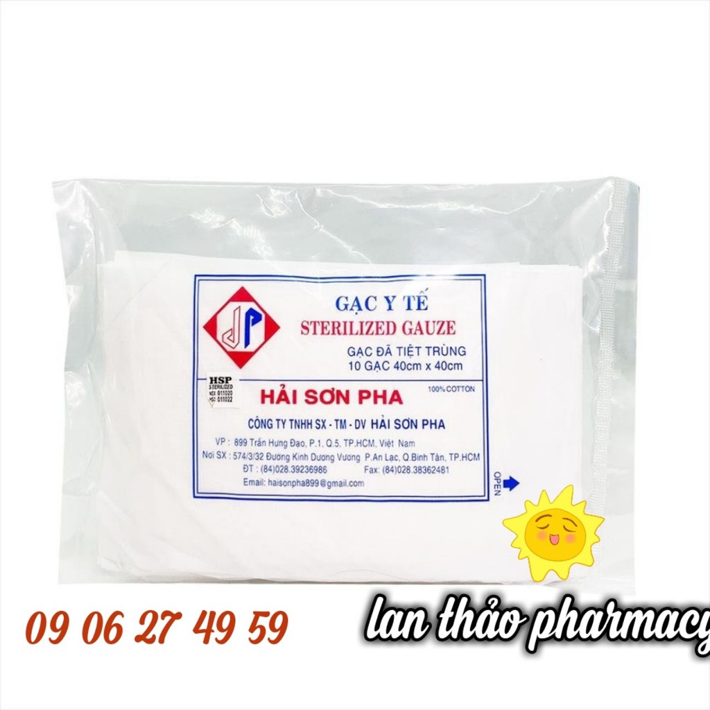 GẠC Y TẾ TIỆT TRÙNG HẢI SƠN PHA BỊCH 10 MIẾNG GIÁ TỐT