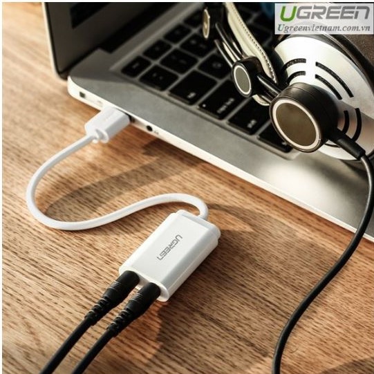 Cáp chuyển đổi USB 2.0 sang Jack 3.5mm, USB to sound chính hãng Ugreen 30143 cao cấp bảo hành 18 tháng
