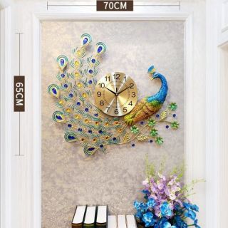 Đồng hồ con công treo tường trang trí nhà cửa
