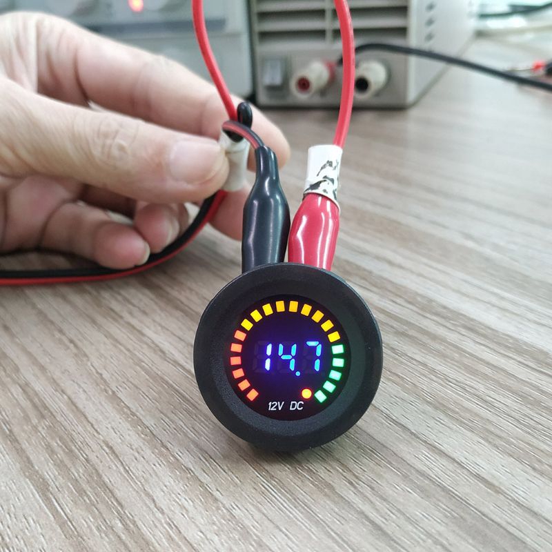 Vôn kế kỹ thuật số có đèn led cho xe hơi / mô tô DC 12V