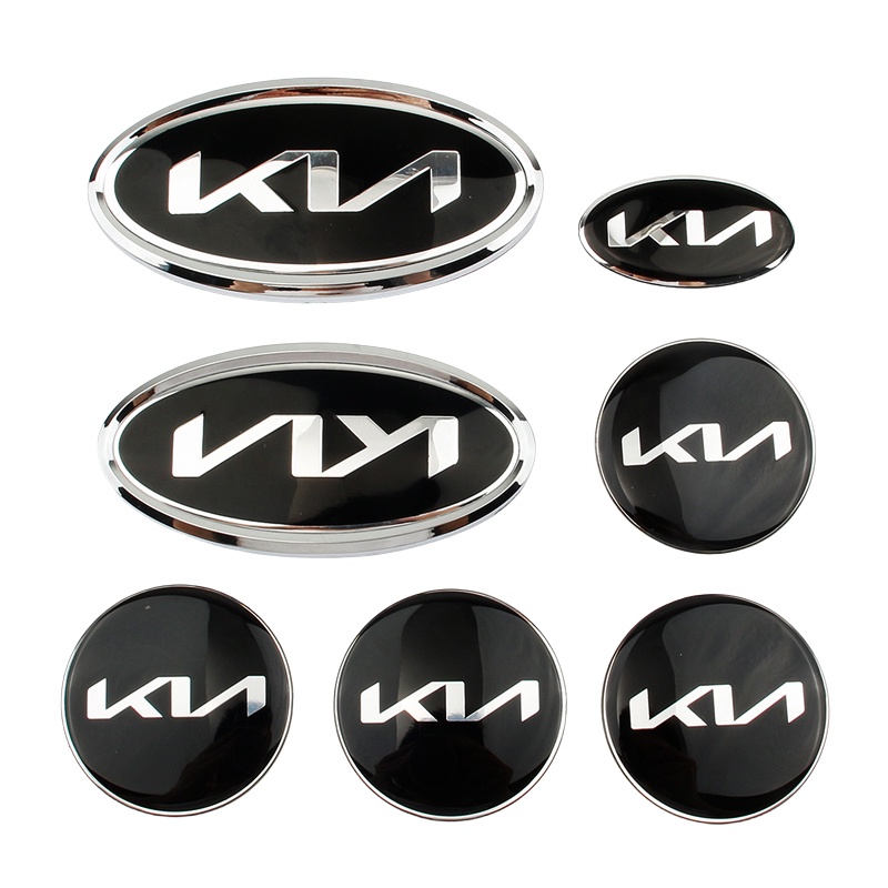 Set 7 Miếng Dán logo Trang Trí Cho Vô Lăng Xe Hơi Kia KN K5 K3 K4 K2 K9