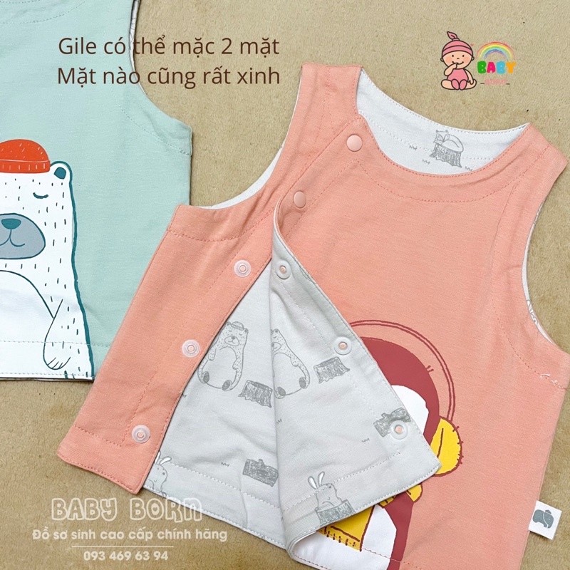 Gile cúc lệch 2 mặt Snow CHAANG mềm xinh cho bé CHA2821