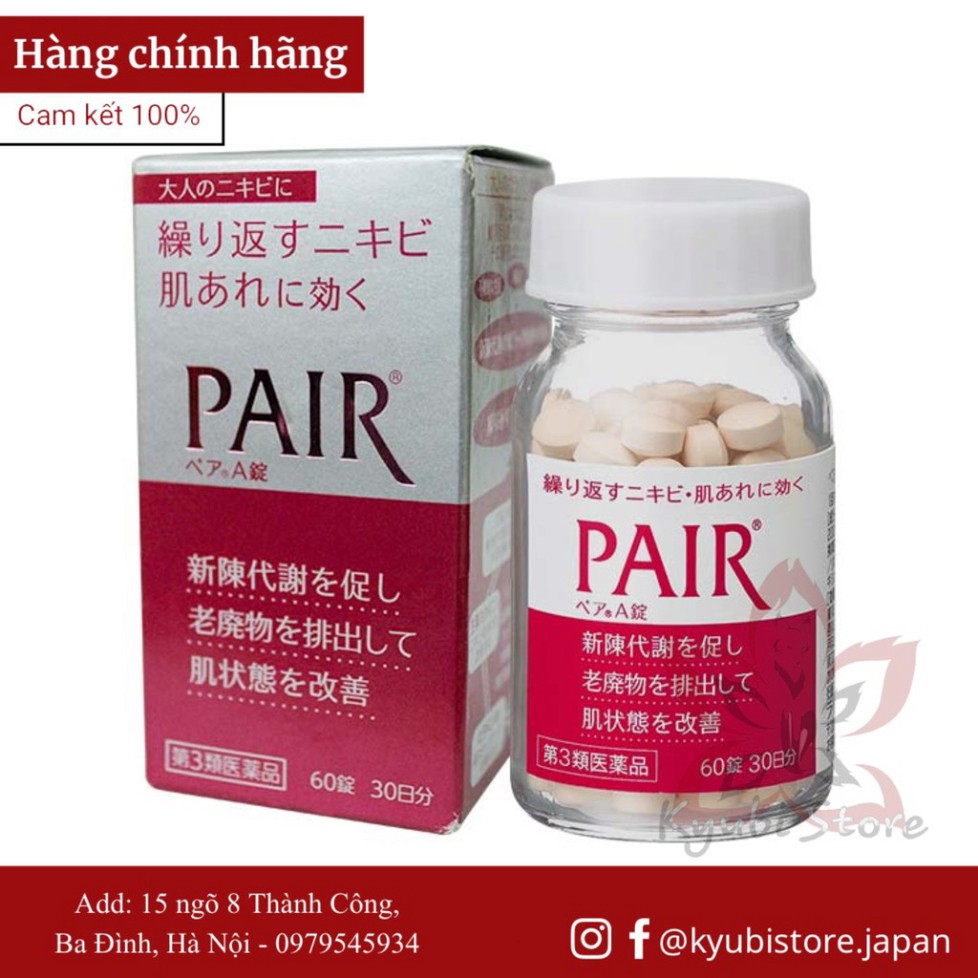 [Nhật nội địa] Viên uống Pair A giảm mụn bọc, mụn viêm, mụn trứng cá, mụn cám Nhật Bản