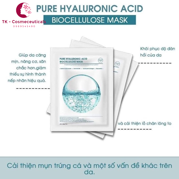 Mặt Nạ Biocellulose Mask Pure Hyaluronic Acid Làm Trắng, Cấp Ẩm, Săn Chắc Da - 20 gr