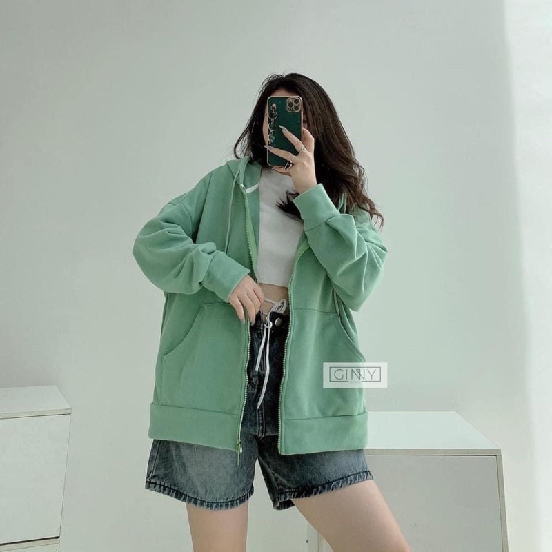 ÁO KHOÁC THUN TERRY XANH MINT | Thời Trang | Phong cách | GinHouse Shop
