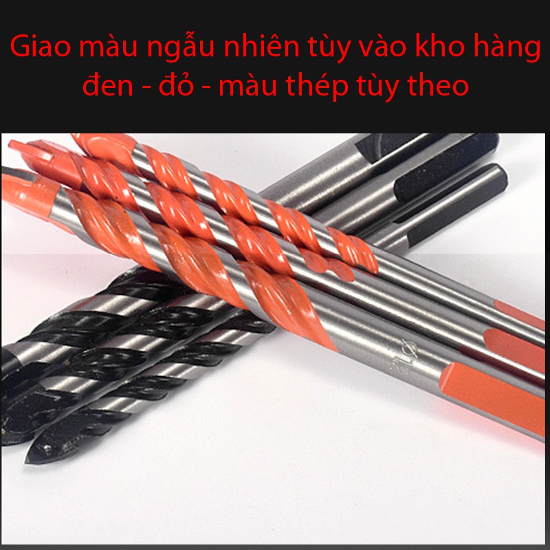 Bộ 4 mũi khoan gạch, kính, gỗ, thạch cao, sắt, đá hoa cương, tường, bê tông đa năng 6mm, 8mm, 10mm, 12mm