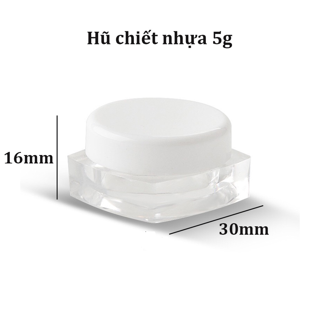 Hũ chiết nhựa 3g 5g, lọ chiết thủy tinh 5ml 10m, lọ chiết mỹ phẩm