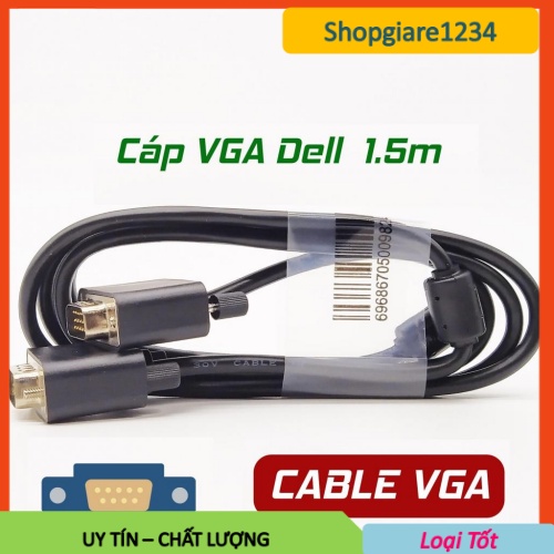 Cáp 2 Đầu VGA Dell 1.5m Zin, Đúng Chuẩn Zin, Chạy Được Full Màn Hình 27-30"