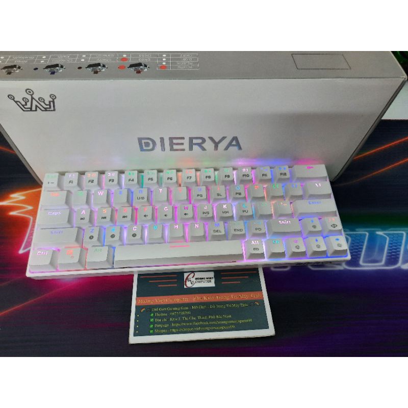 Bàn phím cơ không dây Dierya DK63 RGB Rất Đẹp, chuẩn kết nối Bluetooth và usb Type C