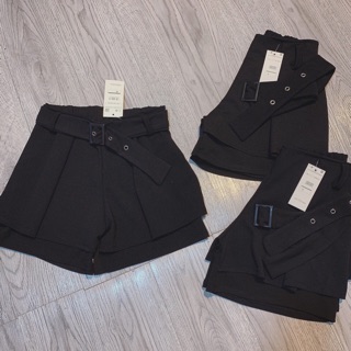 Quần giả váy đen kèm belt