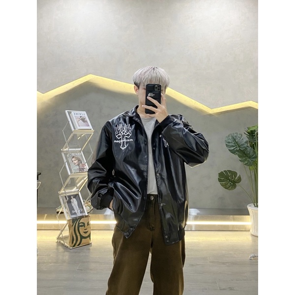 ÁO KHOÁC BOMBER FULL DA CHỮ THẬP