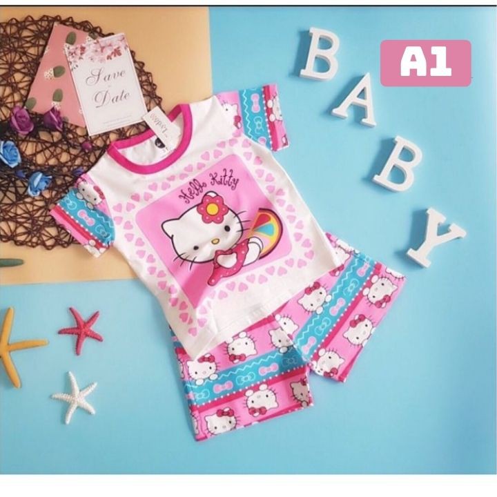 Đồ bộ bé gái từ 9-24kg - mèo - elsa dễ thương - Thun cotton thấm hút mồ hôi - Tomchuakids