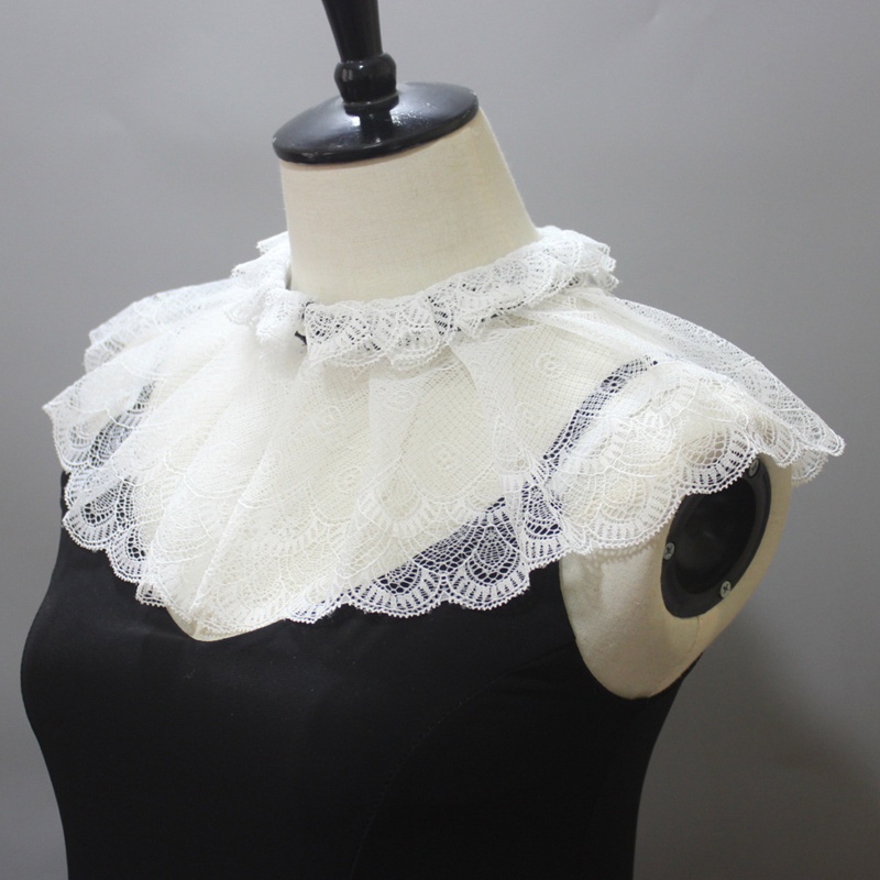 Cổ Áo Giả Hai Lớp Họa Tiết Lông Công Đính Ngọc Trai Thời Trang Cho Nữ