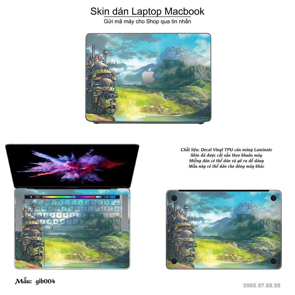 Skin dán Macbook mẫu Ghibli (đã cắt sẵn, inbox mã máy cho shop)