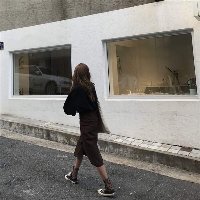 CÓ SẴN SIZE M , L # KEM & NÂU S,M] Váy dài phong cách vintage ulzz9ang 2018 - V141 | BigBuy360 - bigbuy360.vn