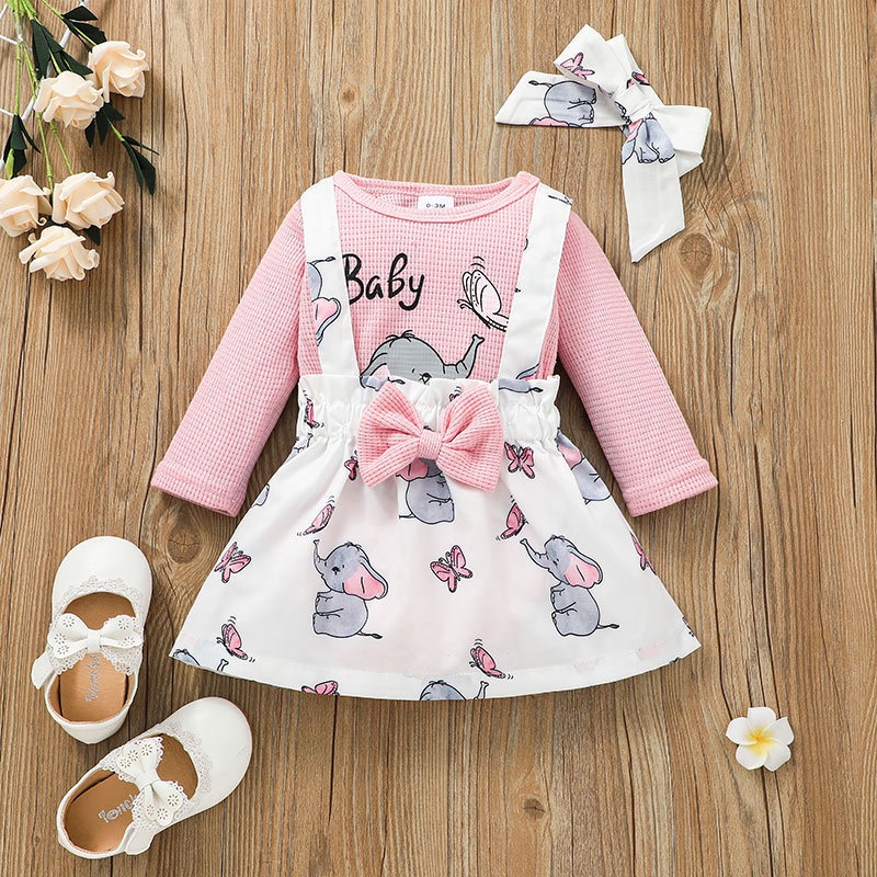 Combo bộ đồ bé gái 0-24 tháng Tay Dài bodysuit váy yếm set mùa hè thời trang cho bé trẻ em sơ sinh