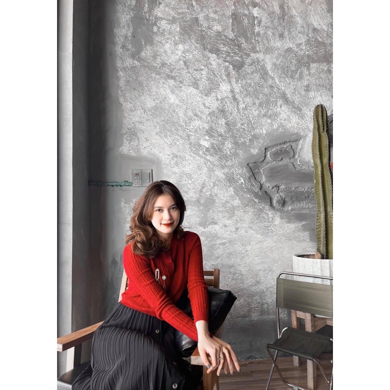 Chân váy Stradivarius cạp chun mẫu hot 2019(Pleated Skirt)